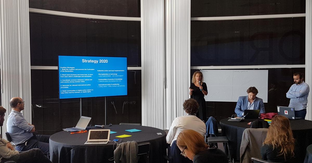 Cities Coalition for Digital Rights Workshop at the Barcelona Smart City Expo World Congess 2019. Definition of strategy 2020